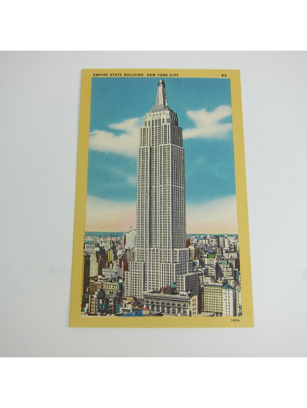 Linen Postcard New York City Empire State Building Vintage UNPOSTED